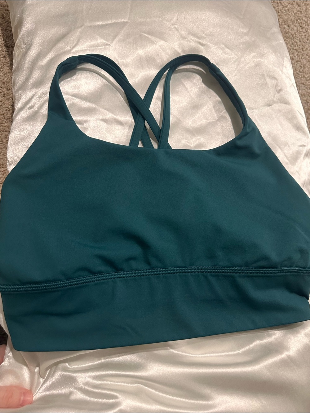 Lululemon Energy Longline Bra size 8 in color Storm Teal - Picture 6 of 9